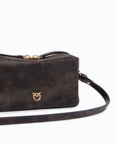 Mini crossbody Boston bag in cloud leather - Dark Red | Pinko