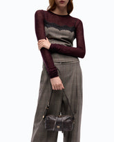 Mini crossbody Boston bag in cloud leather - Dark Red | Pinko