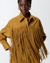 Mini shirt dress with fringing -  | Pinko