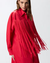 Mini shirt dress with fringing -  | Pinko