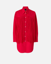 Mini shirt dress with fringing -  | Pinko