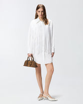 Mini shirt dress with fringing -  | Pinko