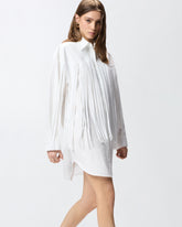 Mini shirt dress with fringing -  | Pinko