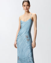 Fließendes Slipdress mit abgesetztem Schmuckprint -  | Pinko