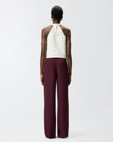 Halterneck top with diamond motif and rhinestones -  | Pinko