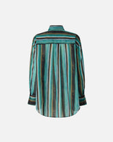 Cotton shirt with brushstroke-effect stripes -  | Pinko
