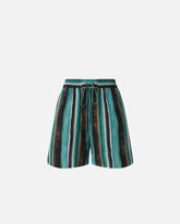 Cotton shorts with brushstroke-effect stripes -  | Pinko