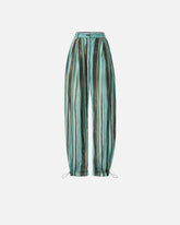 Relaxed-fit cotton trousers with brushstroke-effect stripes -  | Pinko