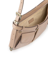 Pocket Body Bag medium shoulder bag in new biker leather with pockets - Beige | Pinko