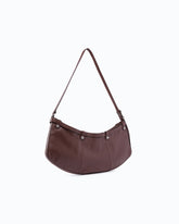 Pocket Body Bag medium shoulder bag in new biker leather with pockets - Dark Red | Pinko