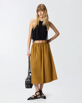 Midi skirt with slit and Texan buckle -  | Pinko
