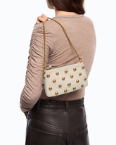 Mini Double Bag crossbody bag in leather with maxi studs -  | Pinko