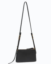 Umhängetasche Mini Double Bag aus Leder mit Maxi-Nieten - Schwarz | Pinko