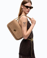 Love Bag Click Soft Horizontal medium crossbody bag in crocodile-print leather - Beige | Pinko