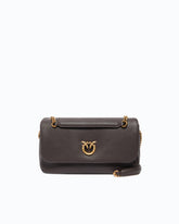 Love Bag Click Soft Horizontal medium crossbody bag in full-grain leather - Brown | Pinko