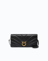 Love Bag Click Horizontal medium crossbody clutch in quilted nappa leather - Black | Pinko