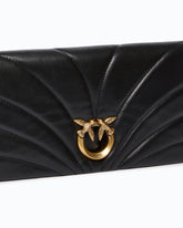 Love Bag Click Horizontal medium crossbody clutch in quilted nappa leather - Black | Pinko