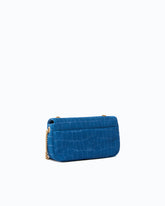 Mini Love Bag Click Soft Horizontal crossbody bag in crocodile-print leather - Dark Blue | Pinko