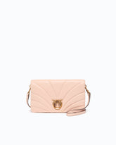 Kleine Umhänge-Clutch Love Bag Click Horizontal aus Nappaleder mit Steppnähten -  | Pinko