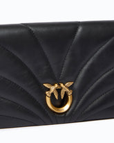 Love Bag Click Horizontal small crossbody clutch in quilted nappa leather - Black | Pinko