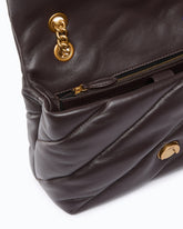 Love Bag Puff medium crossbody bag in quilted nappa leather with jewel buckle - Brown | Pinko