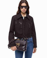 Love Bag Puff medium crossbody bag in quilted nappa leather with jewel buckle - Brown | Pinko