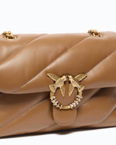 Love Bag Puff medium crossbody bag in quilted nappa leather with jewel buckle -  | Pinko
