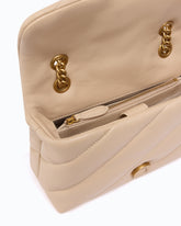 Umhängetasche Mini Love Bag Puff aus gestepptem Nappaleder mit Schmuckschnalle - Beige | Pinko