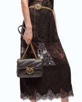 Mini Love Bag Puff crossbody bag in quilted nappa leather with jewel buckle -  | Pinko
