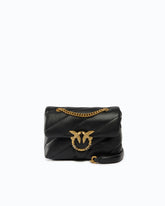 Mini Love Bag Puff crossbody bag in quilted nappa leather with jewel buckle -  | Pinko