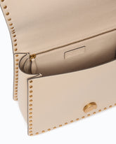 Love Bag One Top Handle Light medium handbag in leather with mini studs -  | Pinko