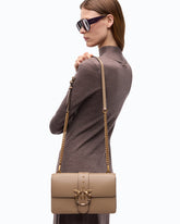 Love Bag One medium crossbody bag in leather with jewel buckle -  | Pinko
