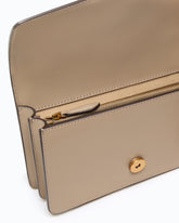 Mini Love Bag One crossbody bag in leather with jewel buckle - Beige | Pinko