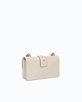 Mini Love Bag One crossbody bag in leather with jewel buckle - White | Pinko