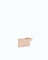 Leather card holder with tassel and pompom - Pink | Pinko