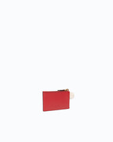 Leather card holder with tassel and pompom - Red | Pinko