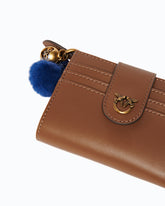 Multi-purpose leather wallet with pompom -  | Pinko