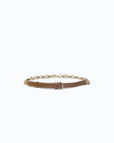 Belt with chain insert, 1.5 cm - Brown | Pinko