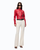Nappa leather-effect coated shirt -  | Pinko