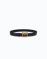 Leather belt with Love Birds jewel buckle, 3 cm -  | Pinko