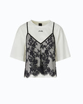 T-shirt with lace top -  | Pinko