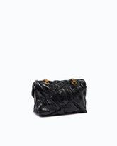 Mini Love Bag Puff crossbody bag in quilted new shiny leather - Black | Pinko