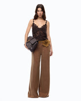Palazzo trousers in peachskin-feel twill -  | Pinko