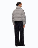 Tweed down jacket with detachable sleeves -  | Pinko