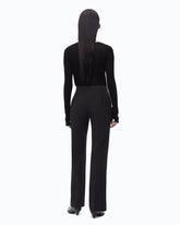 Trousers with pressed crease detail - Black | Pinko