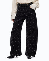 Barrel-fit trousers with studs -  | Pinko
