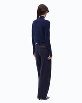 Wool and cashmere turtleneck sweater - Blue | Pinko