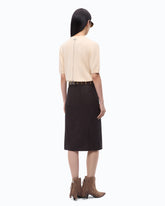 V-neck sweater in wool and cashmere - Beige | Pinko