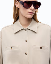 Relaxed-fit overshirt in full Milano-knit fabric -  | Pinko