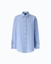 Striped poplin shirt with jewel cuffs -  | Pinko